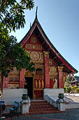 Luang Prabang, Laos - Wat Khili, a white vihan that houses an exhibition of photographs. 